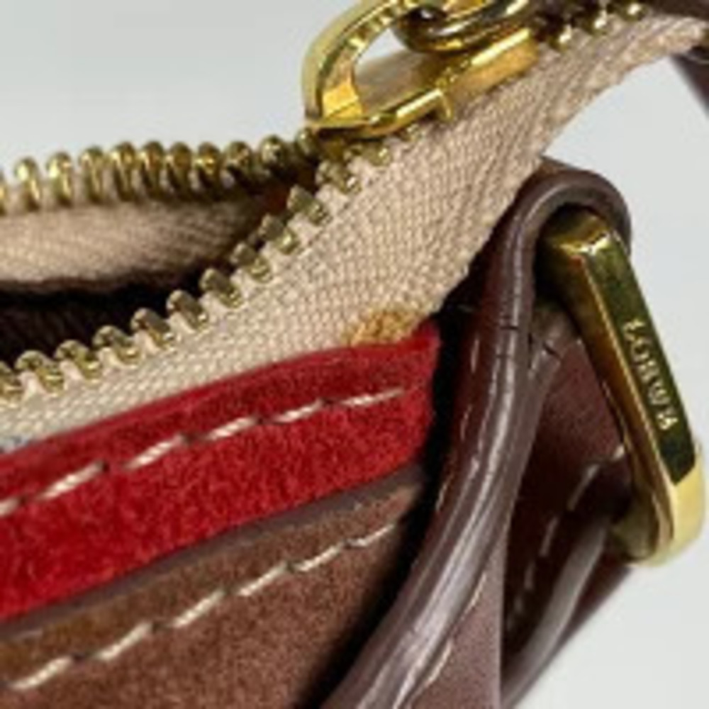 Loewe bag shoulder red handbag canvas brown - Picture 3 of 7